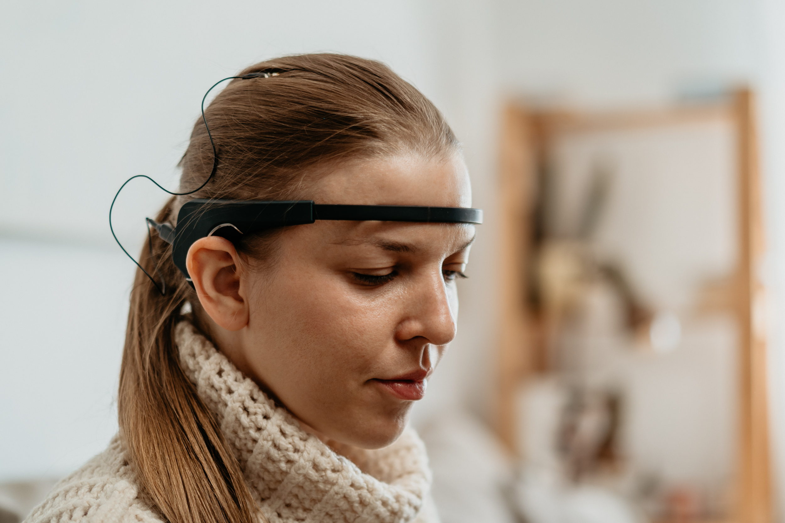 Muse S Athena headband and external electrode used in-clinic at IVitality MD