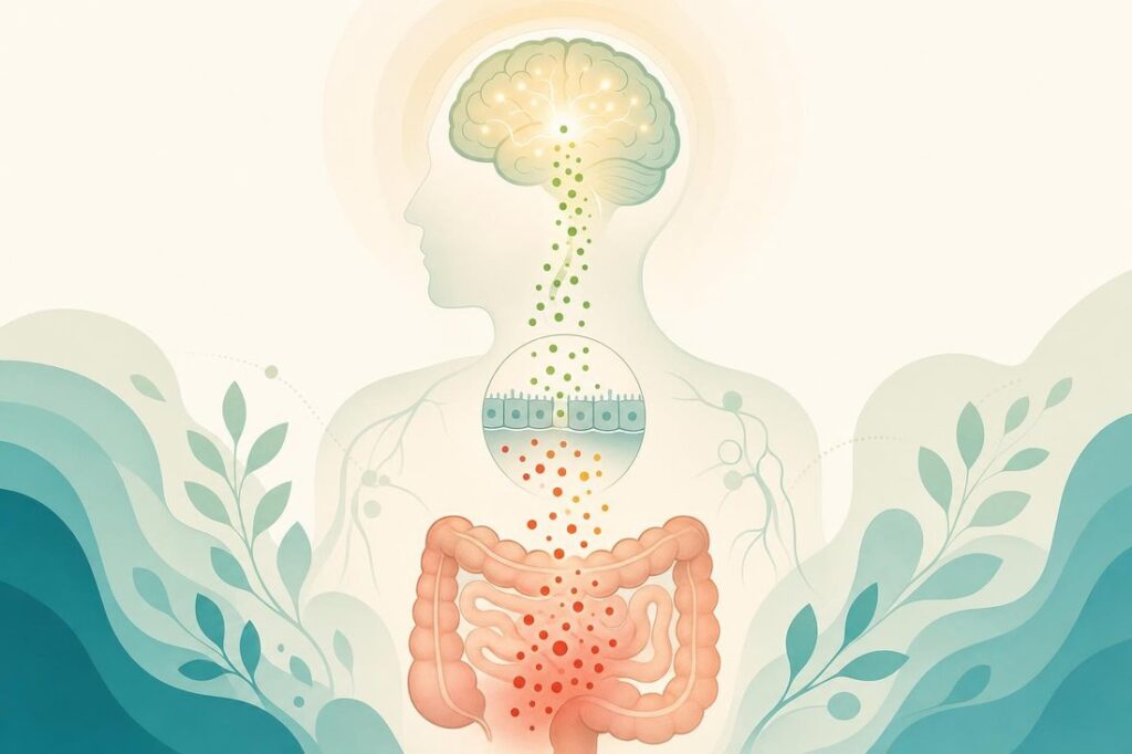 Inflammatory signals traveling from the gut up to the brain